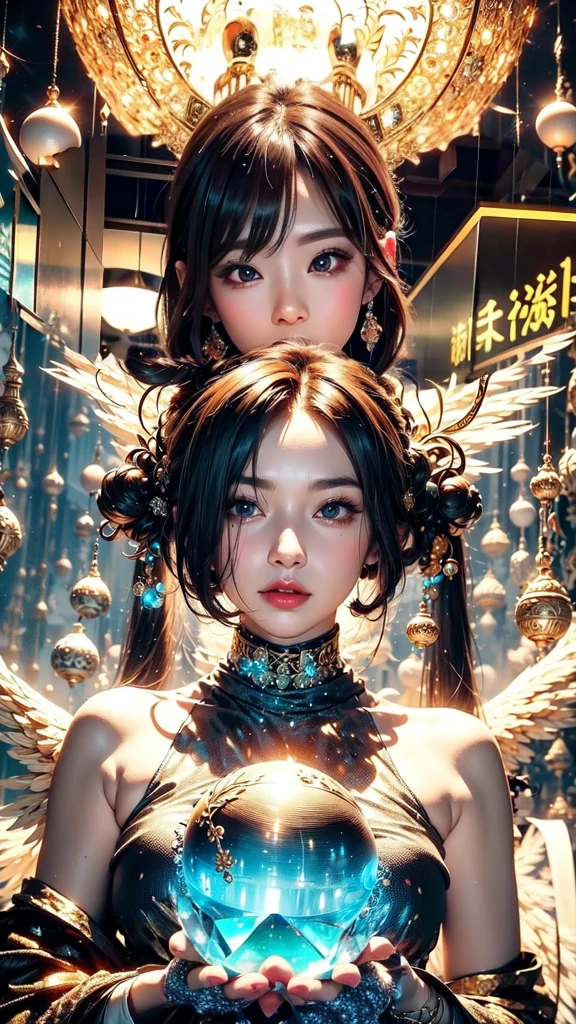 hand、god々Glittering background、Crystal Jade、Clothes