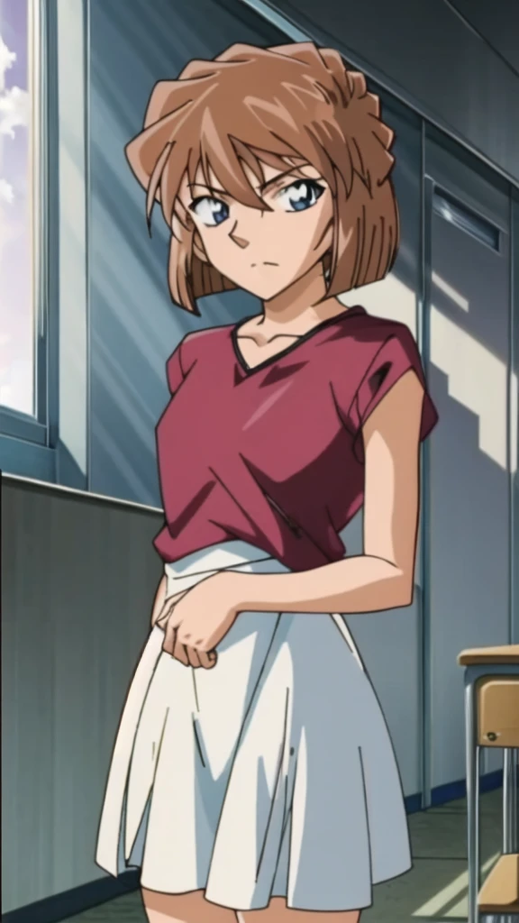 High Bara TV,One girl,Brown Hair,short hair,alone,Anime screenshots,,Cowboy Shot,classroom,indoor,
