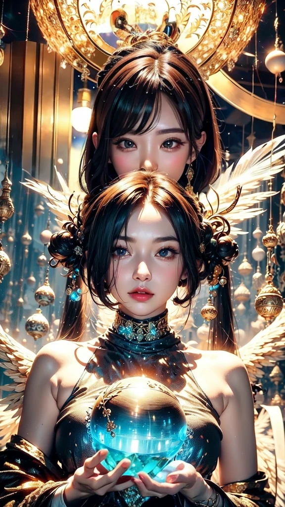 hand、god々Glittering background、Crystal Jade、Clothes
