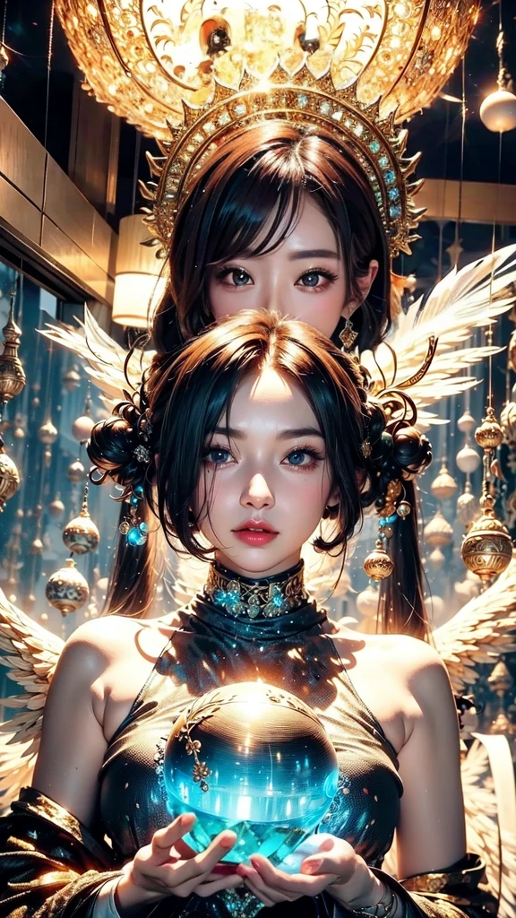 hand、god々Glittering background、Crystal Jade、Clothes