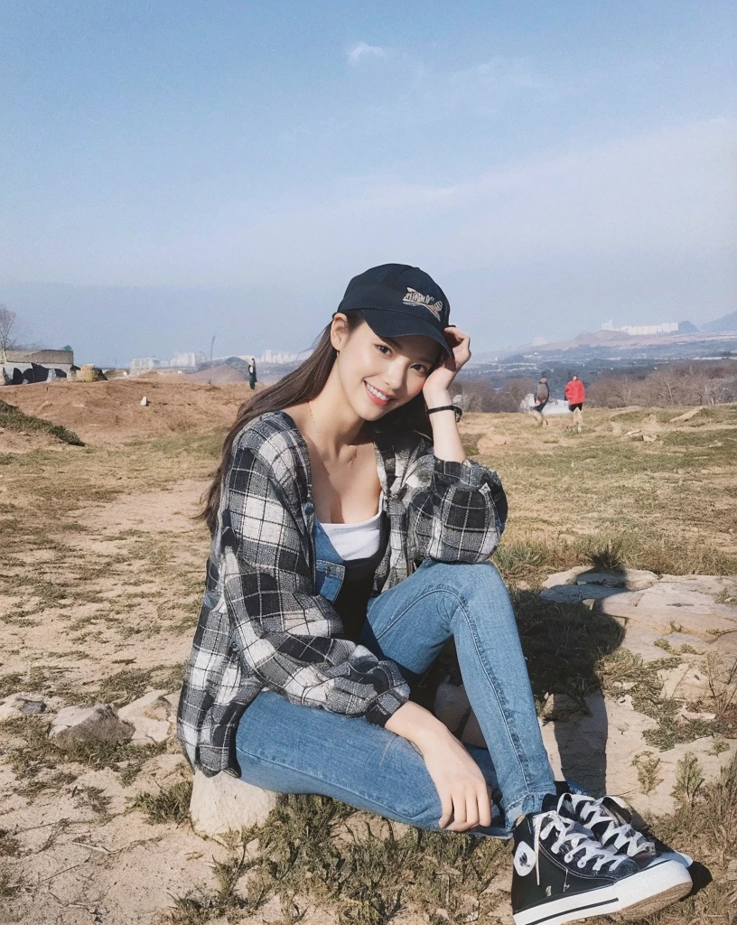 ((masterpiece, Top image quality, high resolution、solitary、Radiant Skin))(on the table, best quality, actual, Super detailed, meticulous, high resolution, 8k wallpaper), Close-up portrait of a beautiful woman, like, Smile, Light brown messy hair, Perfect dynamic composition, 美丽meticulous的眼睛, Like the cover of a fashion magazine, On Campus