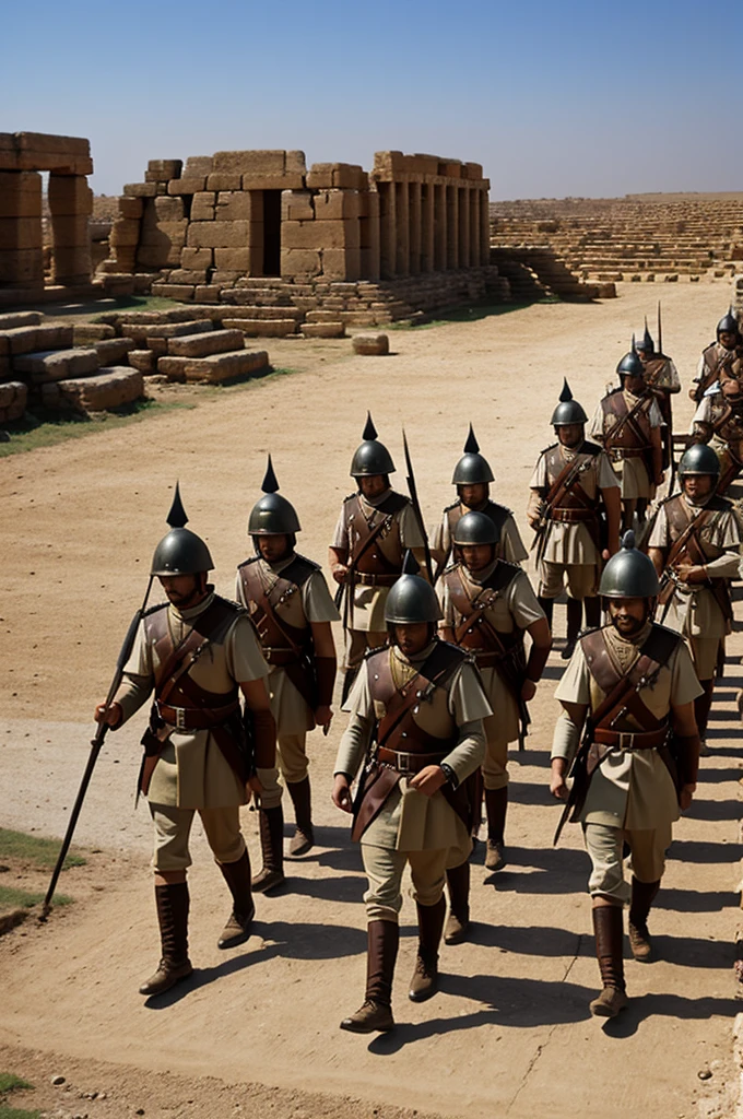 Ancient soldiers marching