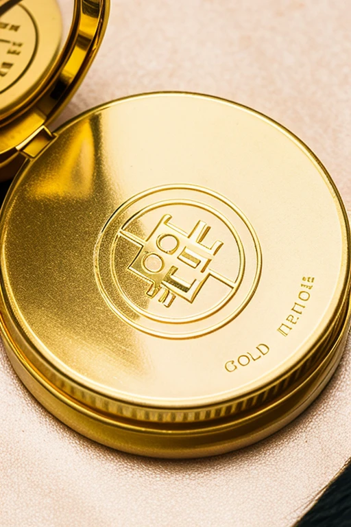 Gold beauty brand logo golden in the shape of a circle