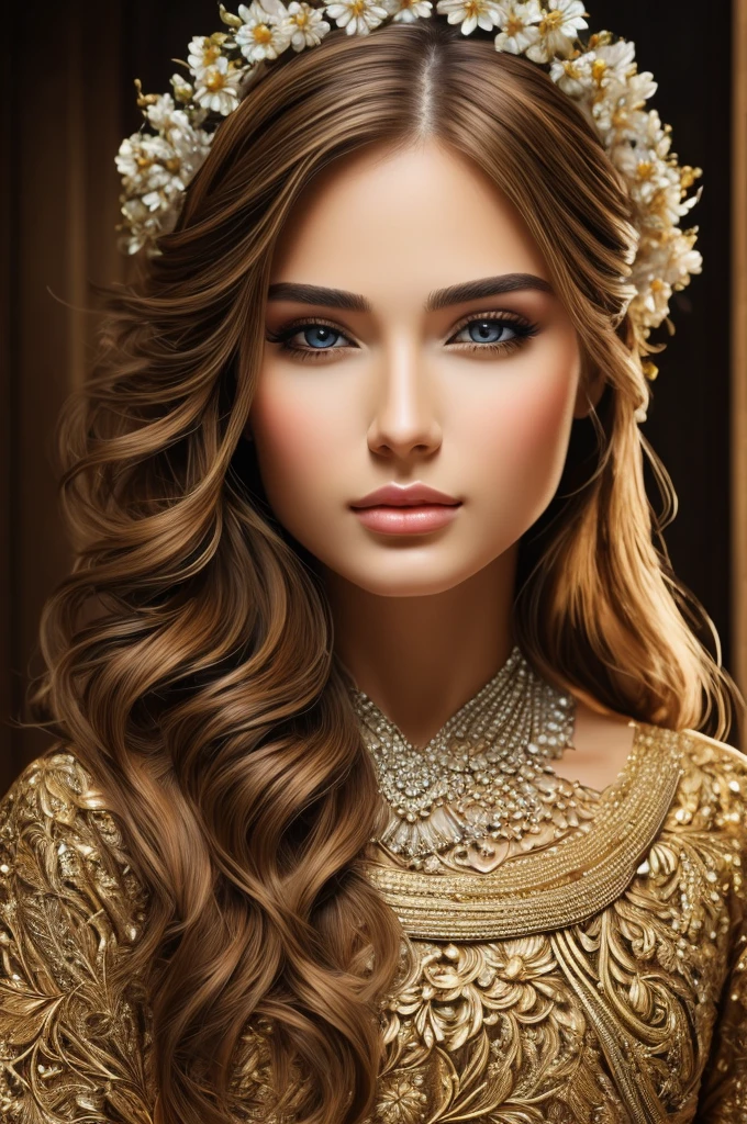 (masterpiece), (best quality), portrait of (25yo Brazilian actress Giovanna Antonelli), an extremely beautiful and stunning, (high contrast: 1.2), (bright color gradation: 1.1), dynamic lighting, dynamic pose, beautiful hair, sharp light eyes, bright skin, vibrant makeup, luxurious jewelry, elegant dress, simple background.