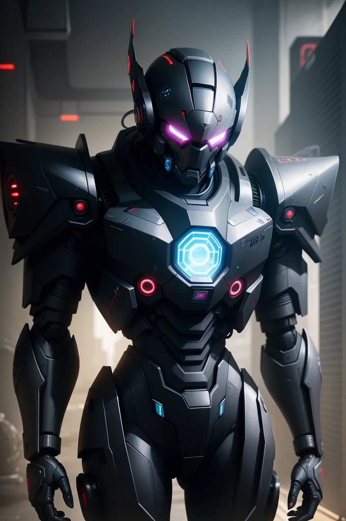 Black color mecha,cyber punk perssonage