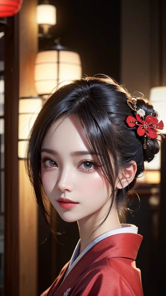 ((japanese kimono))、winter、(UHigh resolution, retina, masterpiece, Accurate, Anatomically correct, Textured skin, Super detailed, Attention to detail, high quality, 最high quality, High resolution, 1080p, High resolution, 4K, 8k, 16K), (Beautiful fine details, Beautiful lip detail, Highly detailed eyes and face), Soft lighting, Physically Based Rendering, Vibrant colors, (Portraiture, Shiny Hair, Shiny skin), (Bokeh), Eye Reflexes,