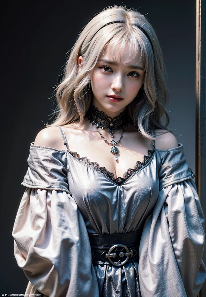 light blush,smile,
(shoulderpad armor, cleavage cloak, mascara, witch, silver hair, middle parted bangs, portrait shot,detailed black lipstick, winter starscape, intricate details,,)
looking at viewer,beautiful woman girl,(skindentation:1.2), shiny skin,
best quality, ultra high res, (photorealistic:1.4), hiqcgbody,masterpiece, (photorealistic:1.4), best quality, beautiful lighting, detailed, intricate , RAW photo, 8k uhd, film grain,