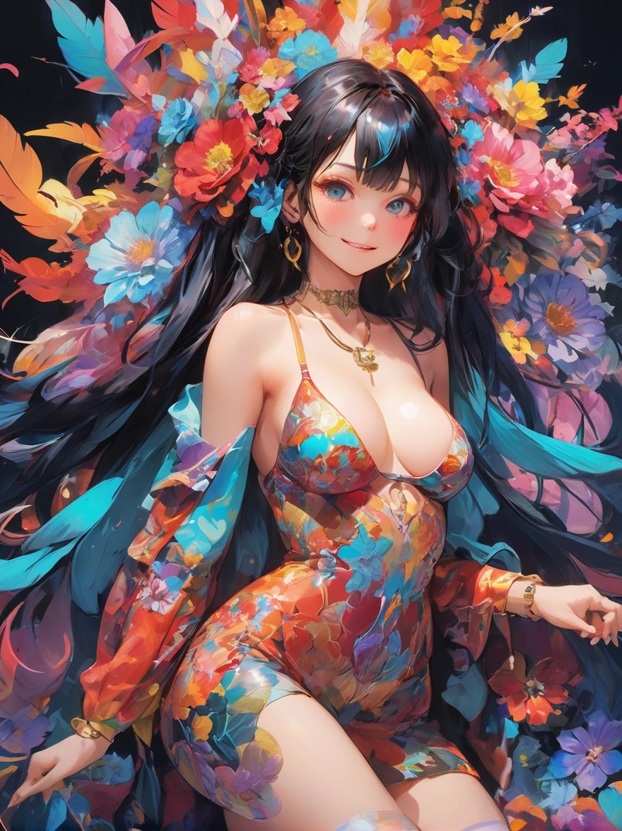 (Highest quality, 4K, 8k, High resolution, masterpiece:1.2), Super detailed, (Realistic, photoRealistic, photo-Realistic:1.37), expressive aesthetics, 1960s counterculture, A group of human-like animals, Brightly colored humanoids, Psychedelic Art, Retro art style, Crisp details, abstract pattern, , , , , Flower Power, , Psychedelic Background, Fractal Art, Multicolored neon lights, A unique and trippy perspective, surRealistic landscape, Hallucinations, a mind-changing experience, Motion Blur, Fluid movement, Synthesizer Sounds, Realistic fur rendering, Rich and vibrant color palette, , Mysterious glow, high contrast lighting, , , One girl, alone, Big Breasts, Long Hair, , , Hair between the eyes, drool, drugs, , empty eyes, blank eyes, drug, gleaming skin, , , wrist cuffs, , Pleated skirt, , , red cheek, , , erotic smile, , , Beautiful nipples, , Beautiful nipples, succubus, Sexy posture, dynamic pose, pussy, Shiny rosy lips, ,Lens flare,Hatsune Miku