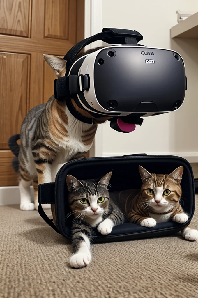 Cat playing vr