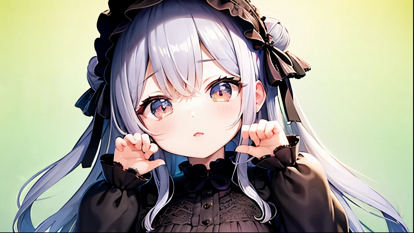 Cute Girls、Gothic Lolita、Pastel color background、Cute pose