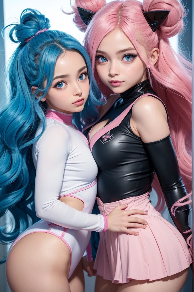 My hero academy feminina,corpo inteiro , Cabelo rosa curto ,olhos azul claro com um brilho misterioso, orelha de lobo rosa claro, poder de cristal, traits identical to the characters from my hero academia,corpo inteiro em batalha