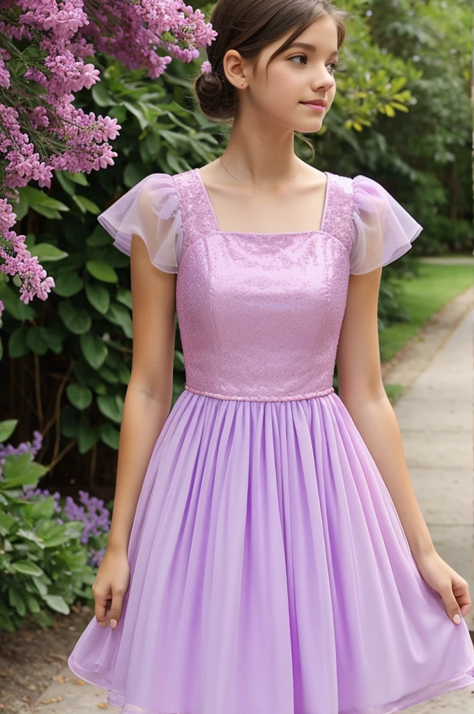 Short pink and lilac  dress