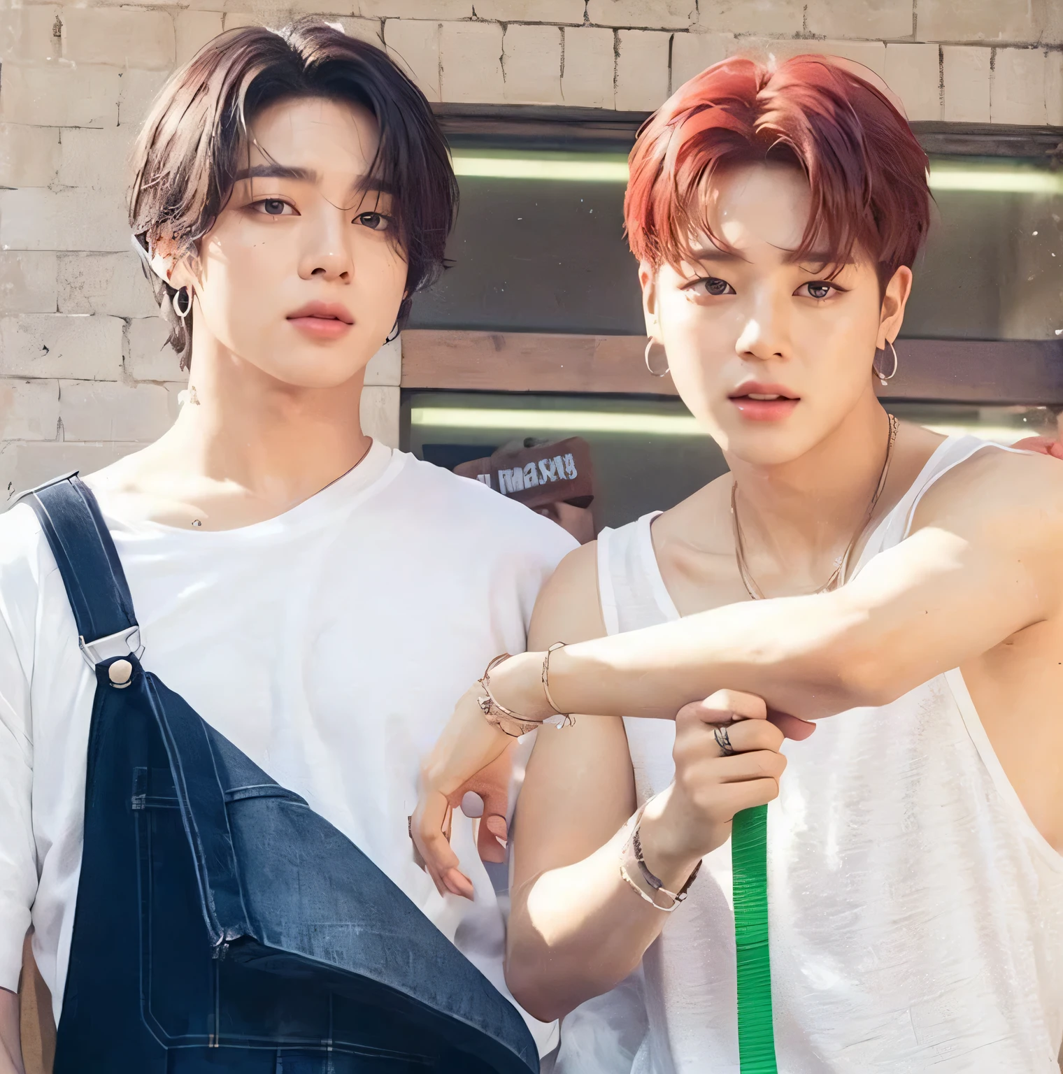 Jimin y jungkook con una camiseta blanca y al lado de jungkook, ojos bonitos y labios carnosos y cabello rubio. Park Jimin HD Jimin\los labios carnosos, jungkook grecian nose, park Jimin, accurate Jimin face, pale korean adorable face, Labios carnosos, pelo rubio y hermoso jungkook