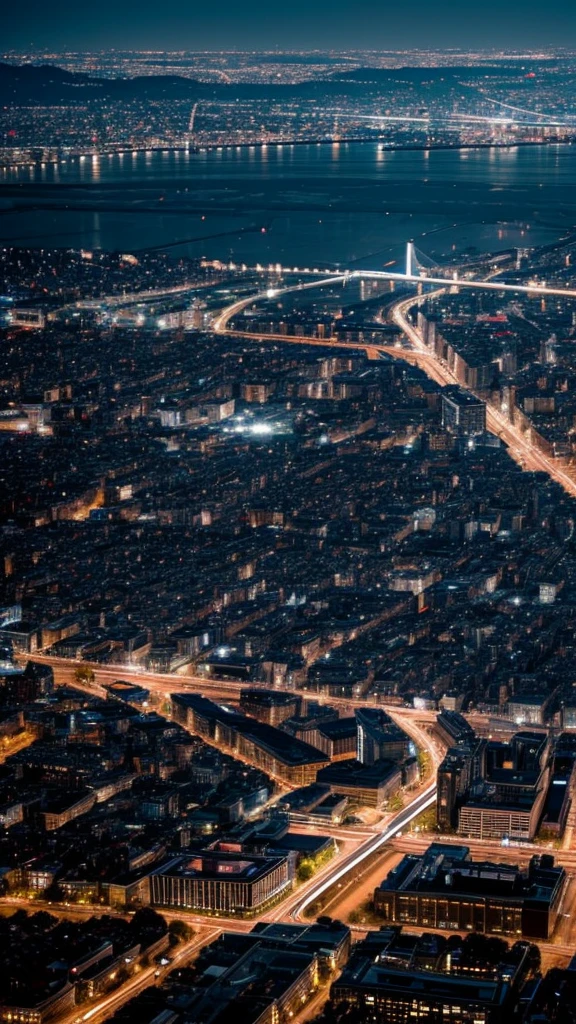 Night view in the city it's raining