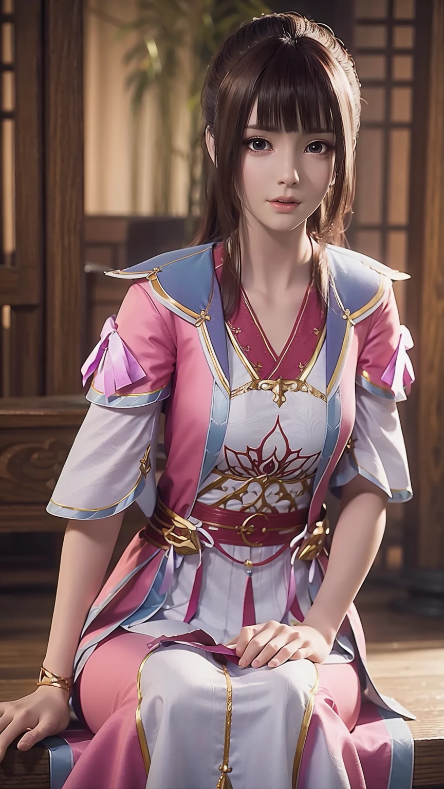 a beautiful young woman with long hair, wearing a nightgown, sitting on a bed, barefoot, in a dress, lying on her side, cross-legged, full body shot, (best quality,4k,8k,highres,masterpiece:1.2),ultra-detailed,(realistic,photorealistic,photo-realistic:1.37),beautiful detailed eyes,beautiful detailed lips,extremely detailed eyes and face,longeyelashes,natural lighting,warm tones,soft focus,portraits,chiaroscuro,depth of field