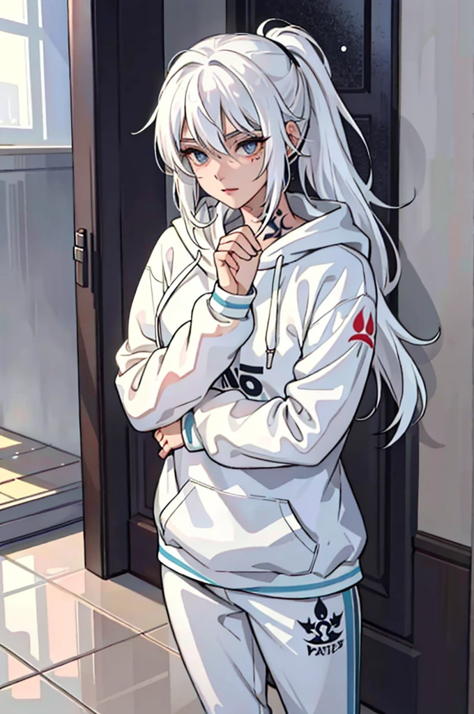 score_9, score_8_up, score_7_up, score_6_up, BREAK street,slav squatting,alicernd, twintails, very long hair, grey hair, pink eyes,leggings,tracksuit,sneakers,socks,cigarette,hands between knees <lora:alice-nikke-richy-v1_pdxl:1>