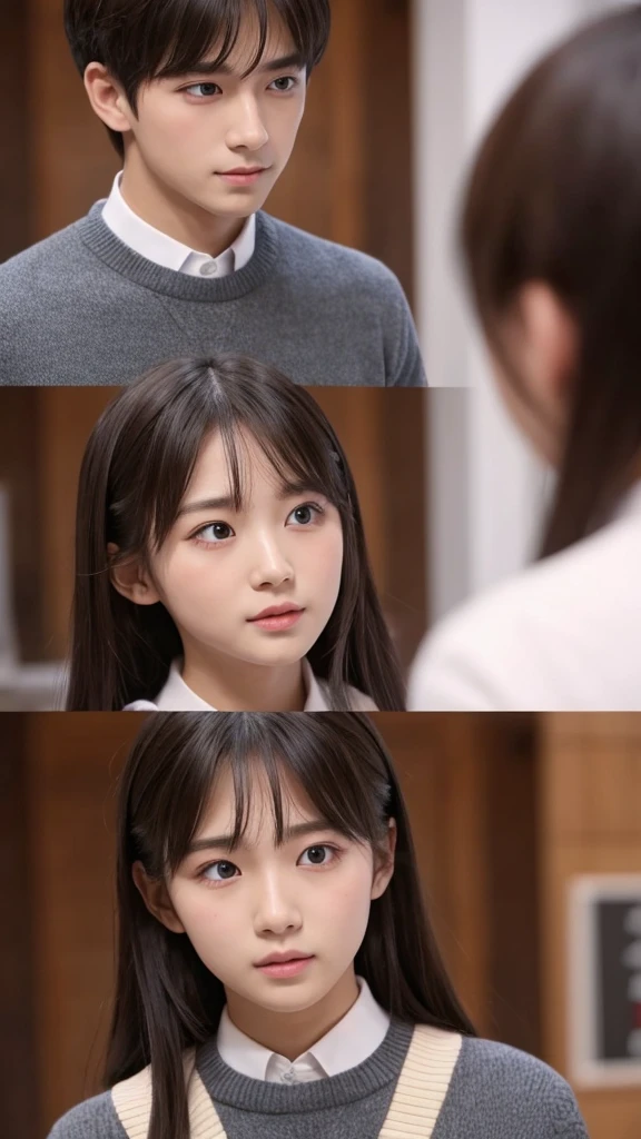 A handsome boy is confessing his feelings to a cute girl。