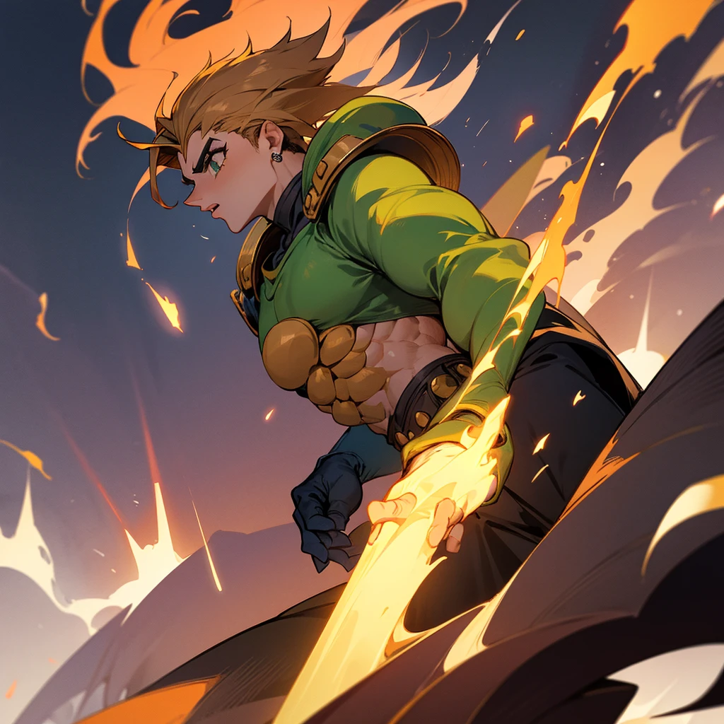 Crie um stand de jojo que seja de fogo