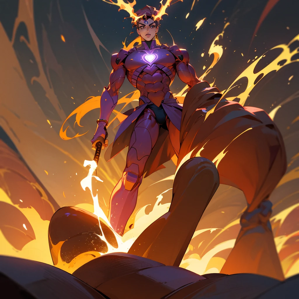 Make the appearance of a jojo stand that is made of fire, eu disse stand! Nao humano.