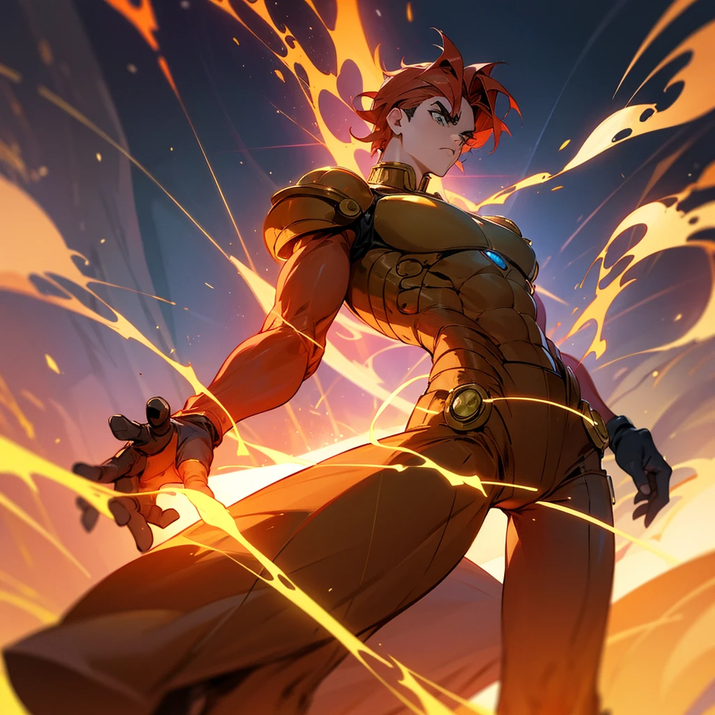 Make the appearance of a jojo stand that is made of fire, eu disse stand! Nao humano.
