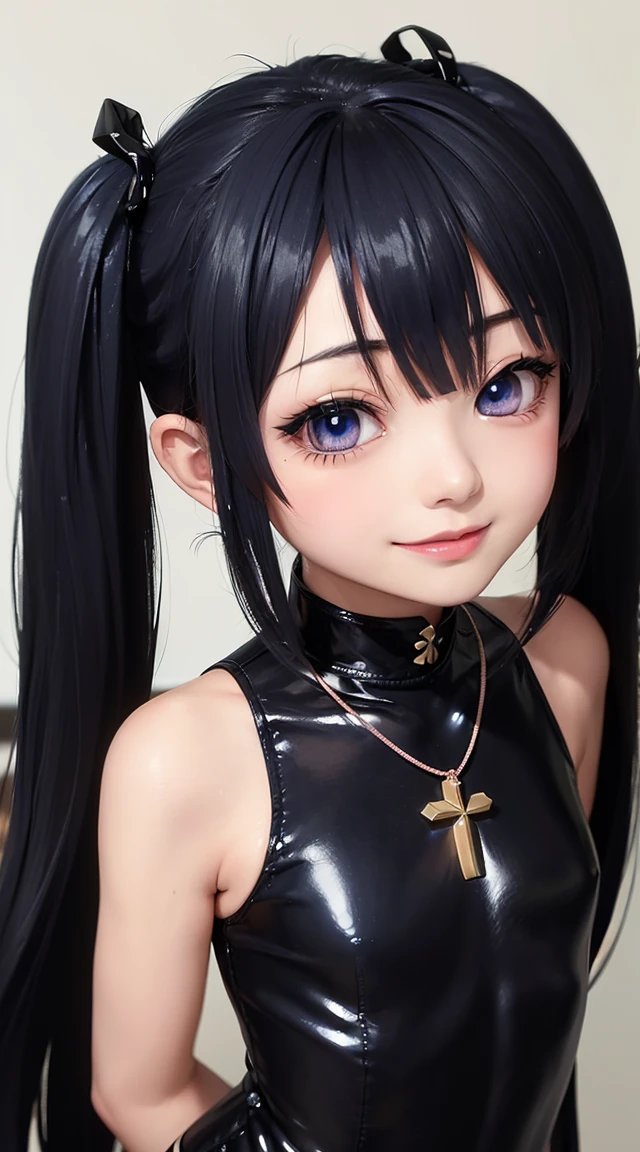  (masterpiece:1.3), (Best Quality:1.3), (Ultra-detailed:1.2), ((kawaii)), Cute, (lovely), ((sexy)), ((Extremely detailed)), 4K, (8K), Best Quality, (Beautiful), Illustration, anime style, (bold line:1.2), Gradation, looking at viewer, //, (bent down:1.1), (arms behind back), //, a cute girl, 1girl, (solo:1.2), gleaming skin, //, (flat chested), (Perfect eyes:1.2), (Perfect iris:1.2), //, darkblue hair color, (beautiful eyes) //, (half closed eyes:1.3), (sexual expression:1.2), Fascinated expression, smile, (blush:1.2), //, modern city background, on rock, twin tails, muscle girl, hard abs, exposed abs, NECKLACE
