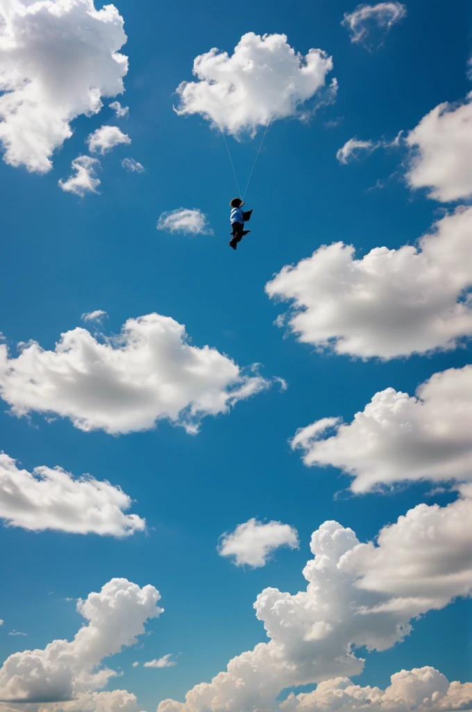 Un angelito escribiendo en las nubes "Happy Father's Day in heaven Ramon Alba"