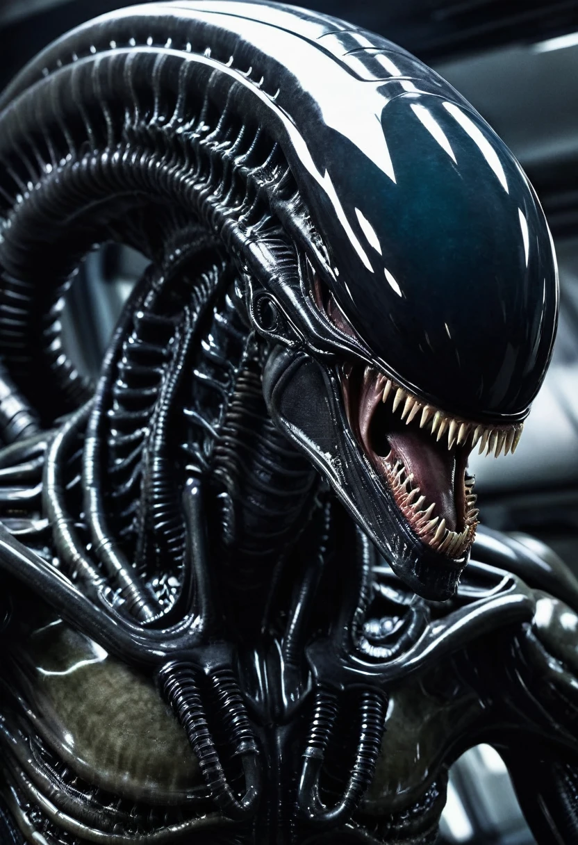 (((Very close up (((Xenomorph Alien the eighth passenger surreal and cinematic images HD))),(((imagenes ///Color Splas///h))),(((Xenomorfo Alien el octavo pasajero)))