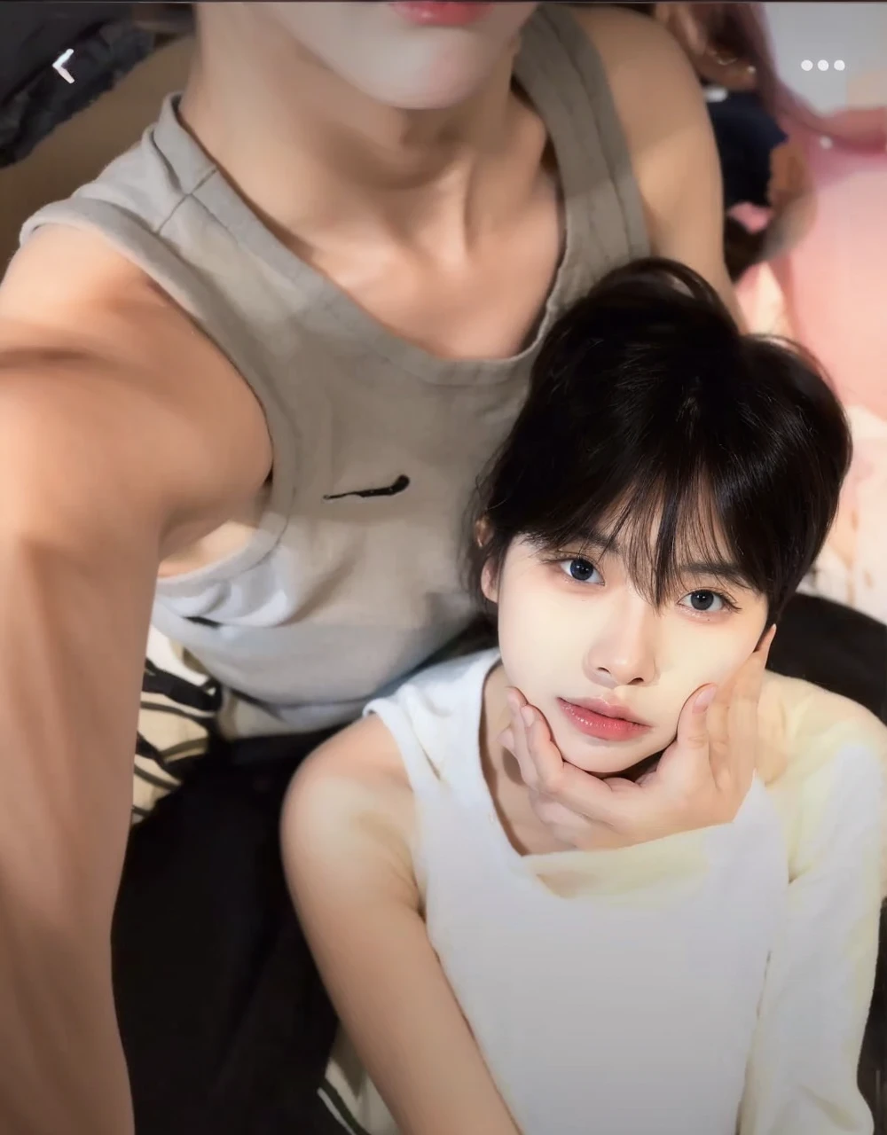 there is a man with a green shirt sitting in a chair, Jimin\the right eyelid is swollen, accurate Jimin face, Jimin\the full lips, park Jimin, Jimin\o nariz grego, Jimin, hyung tae, Jungkook, adorable and pale korean face, cai xukun, taejune kim, Kim Doyoung, com cabelo curto, Yanjun Chengt