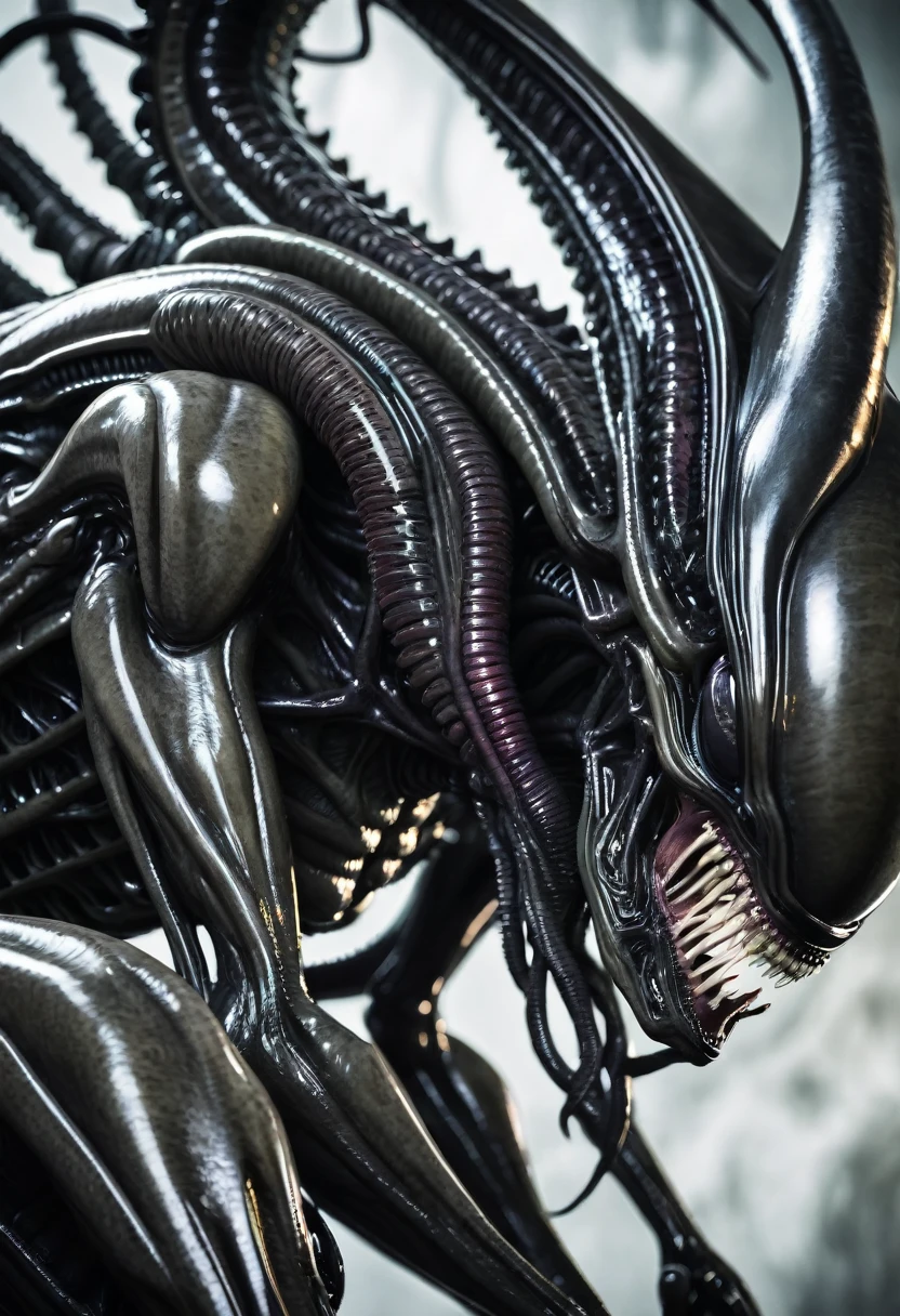 (((Extreme close-up Xenomorph Alien the eighth passenger full body surreal and cinematic images Color Splash images)))