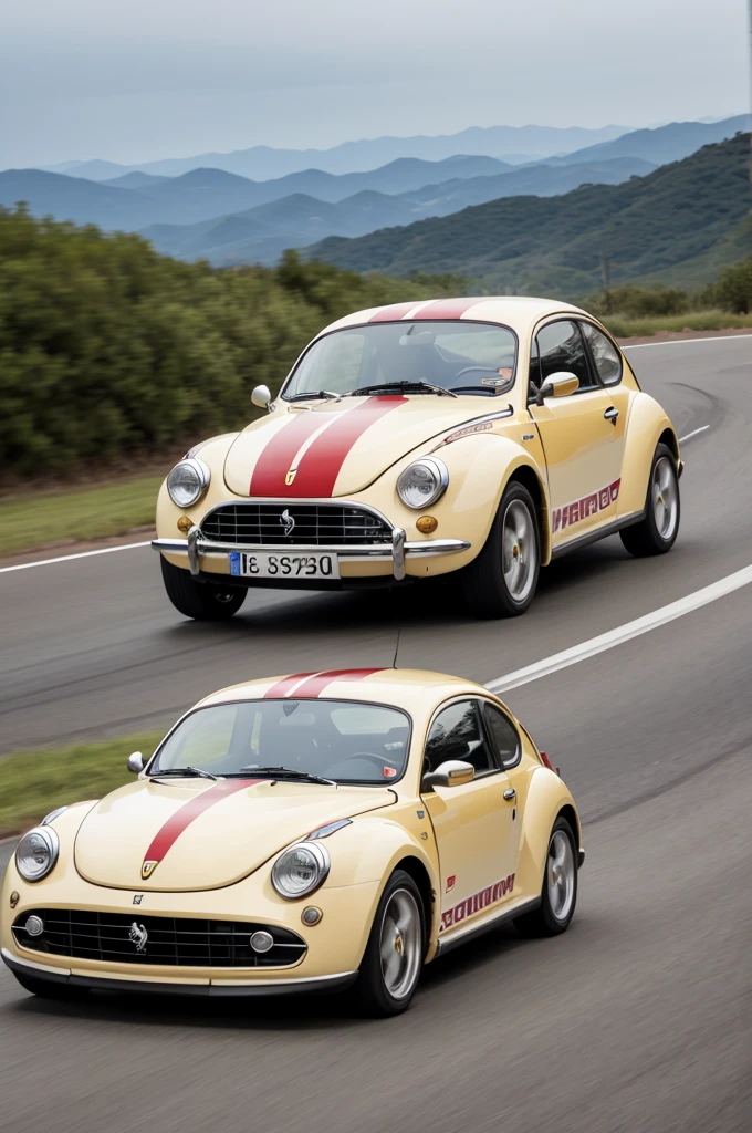 Fusca misturado com Ferrari