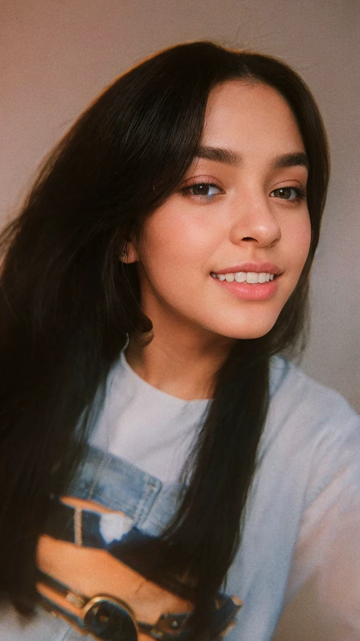medium shot, cinematic photo 1girl, wearing blue jeans, classic tuck with a white, silk collared shirt, long sleeves, masterpiece, studio lighting, best quality, 4k (detailed face, detail skin texture), (ultra-detailed fine fabric emphasis), (black long straight hair),