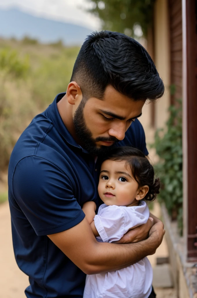 Hombre abrazado a su padre