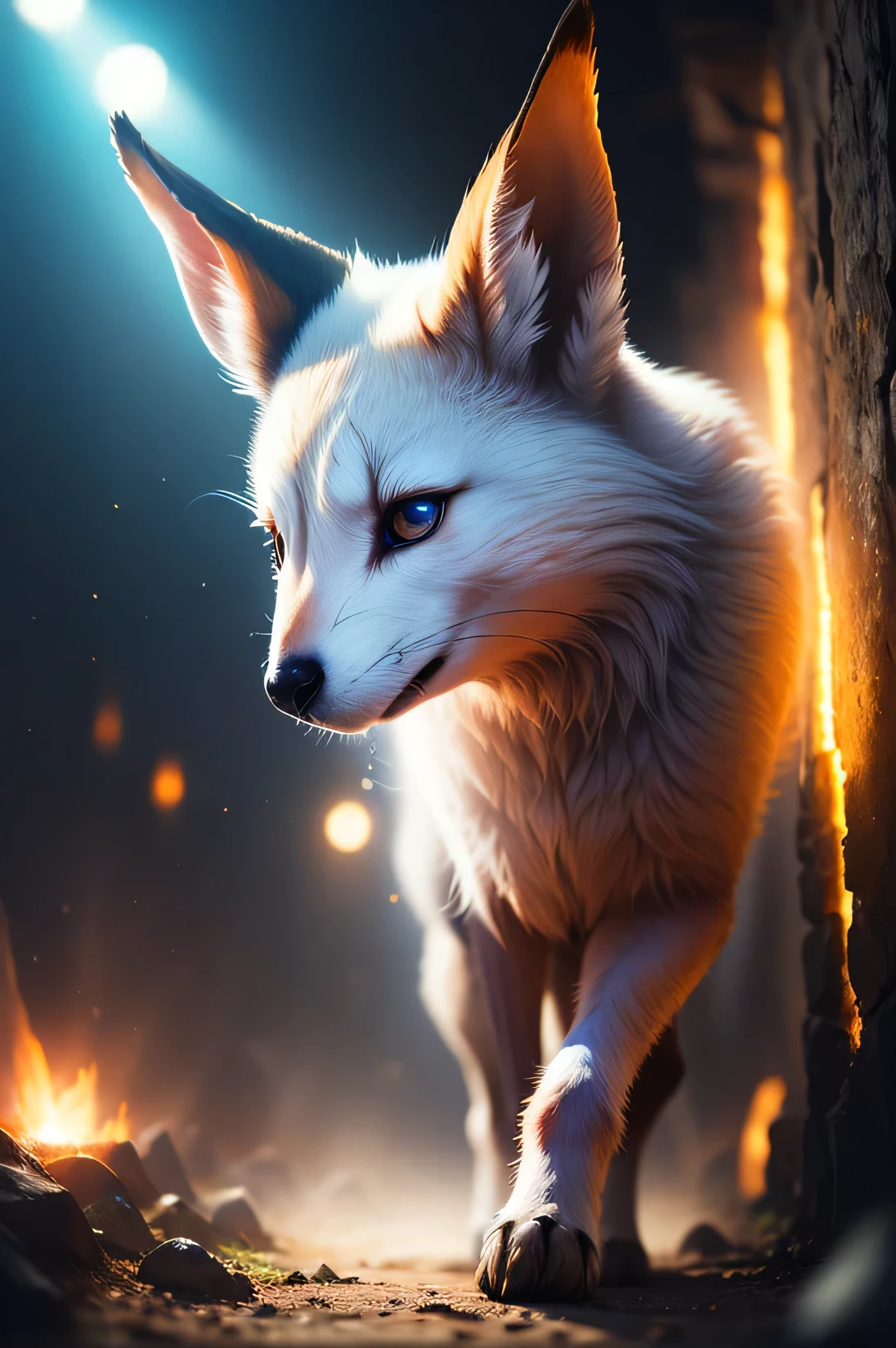Raposa, volumetric light, luz indireta, ultra hd, 8k