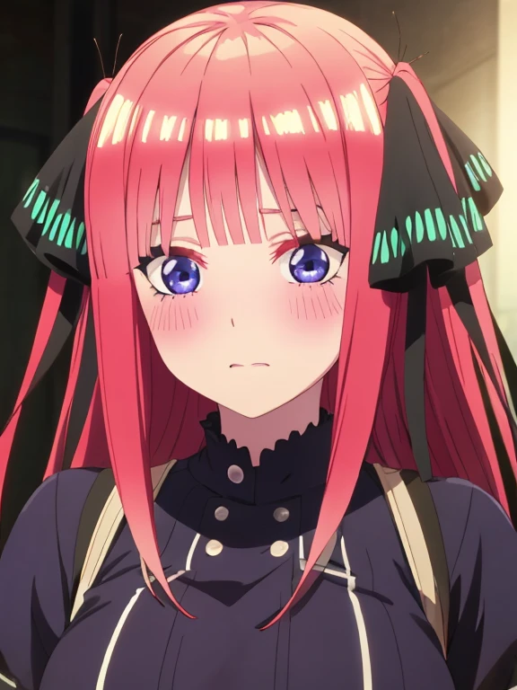 ultra-detailed, cinematic lighting, nino nakano, blush, large brests, 