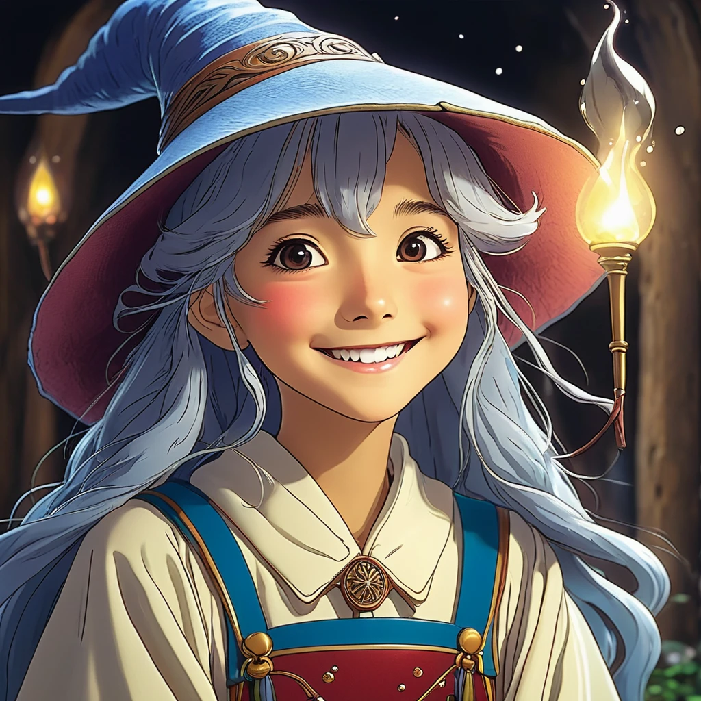 Wizard　Beauty　A kind smile　Ghibli style　