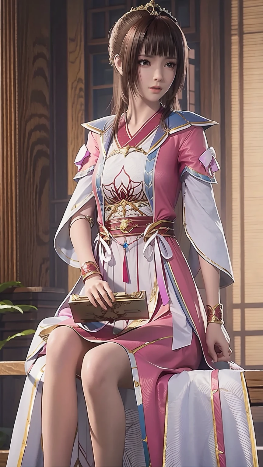 Arad woman in a dress sitting on a throne, cute anime waifu in a nice dress, trending on cgstation, 8K high quality detailed art, anime barbie in white, highly detailed exquisite fanart, Extremely detailed Artgerm, the anime girl is crouching, Flowing magic robe, Beautiful and attractive anime woman, WLOP 和 Sakimichan