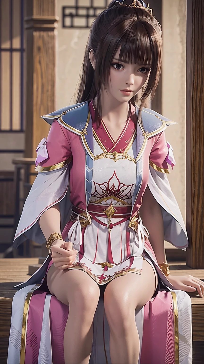 Arad woman in a dress sitting on a throne, cute anime waifu in a nice dress, trending on cgstation, 8K high quality detailed art, anime barbie in white, highly detailed exquisite fanart, Extremely detailed Artgerm, the anime girl is crouching, Flowing magic robe, Beautiful and attractive anime woman, WLOP 和 Sakimichan