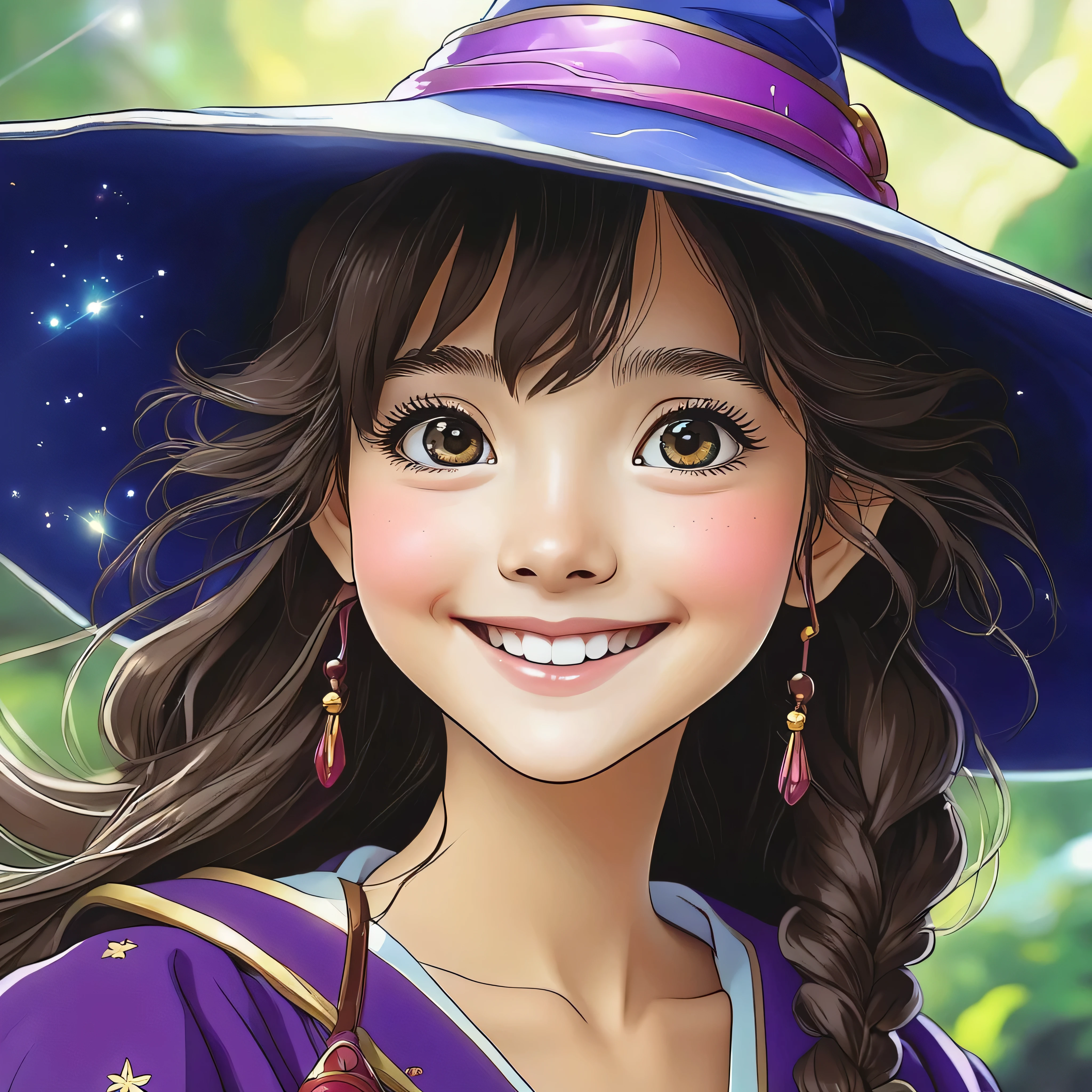 Wizard　Beauty　A kind smile　Ghibli style　