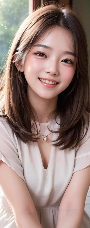 ((Highest quality)), ((masterpiece)), masterpiece, Highest quality, Particles of light, Very detailed, 8k wallpaper, (girl), Laugh shyly,blush, Laugh shyly, Gaze lovingly at,