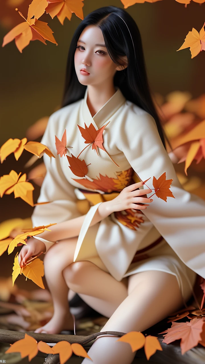 best quality, (Masterpiece:1.35), Wallpaper, (illustration), manuscript, (depth of field), (1 girl:1.35), (alone), full body, dynamic, detailed face,ผู้หญิงที่เป็นadult, adult, (old:1.3), Medium bust, comic, be happy,Miko clothes, flower decoration,Ridiculously long hair, black hair,dog ear volumetric light, autumn leaves, Tyndall Effect,
Women don't wear plastic bags.