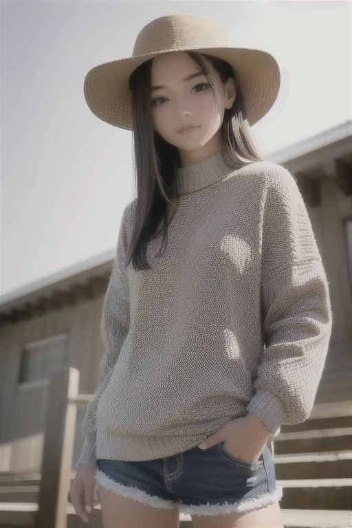 (best quality, masterpiece:1.1), (realistic:1.4), 1girl, cowboy shot, sweater