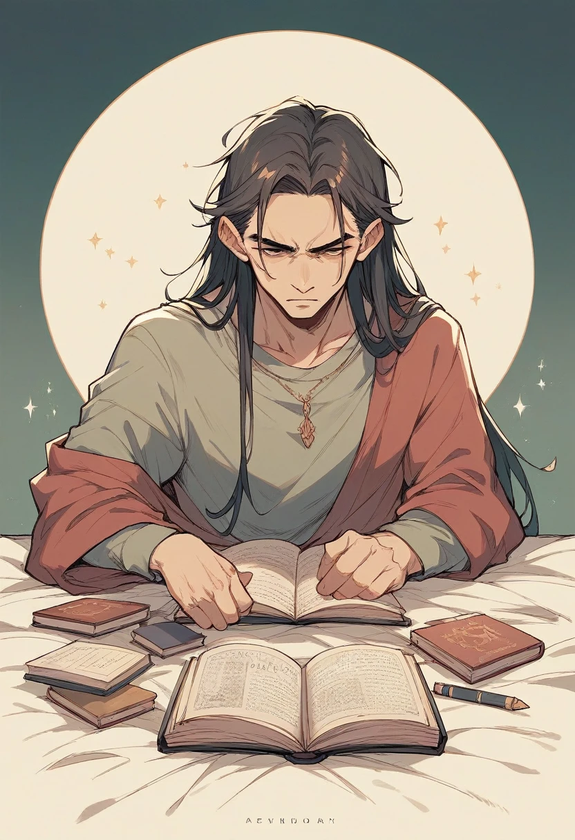 Make an open book and a page has a list of tasks to be done. the cover of the book was English.