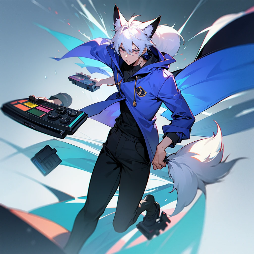 Fox hybrid man with a ze video game controller 