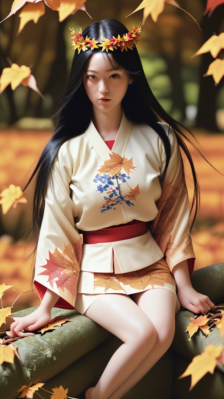 best quality, (Masterpiece:1.35), Wallpaper, (illustration), manuscript, (depth of field), (1 girl:1.35), (alone), full body, dynamic, detailed face,women who are adults, adult, (old:1.3), Medium bust, comic, be happy,Miko clothes, flower decoration,Ridiculously long hair, black hair,dog ear volumetric light, autumn leaves, Tyndall Effect,
Women don't wear plastic bags.
Don't wear women's clothes.