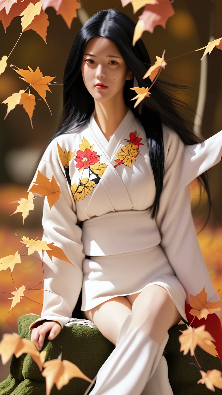 best quality, (Masterpiece:1.35), Wallpaper, (illustration), manuscript, (depth of field), (1 girl:1.35), (alone), full body, dynamic, detailed face,women who are adults, adult, (old:1.3), Medium bust, comic, be happy,Miko clothes, flower decoration,Ridiculously long hair, black hair,dog ear volumetric light, autumn leaves, Tyndall Effect,
Women don't wear plastic bags.
Don't wear women's clothes.