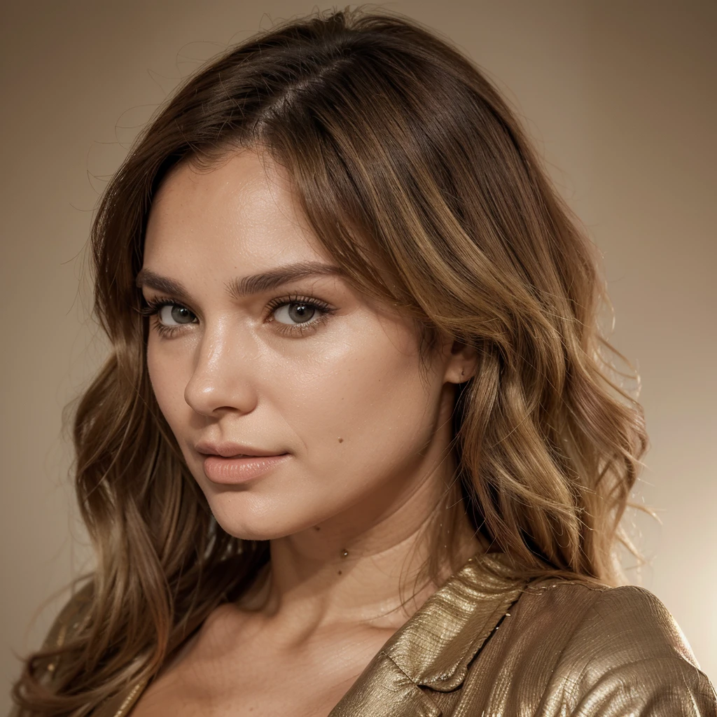 A Susana Ferreira Abril tem um tom de pele levemente bronzeado com uma textura uniforme e natural. Her hair is blonde and wavy and falls to her shoulders.. your eyes are brown, grandes e expressivos, with an intensity that captures attention. The face shape is rounded, with prominent cheekbones and a softly defined jawline, com o tamanho do queixo proporcional ao restante do rosto. The mouth is large and has a naturally full shape, with soft pink lips, and she&#39;s wearing red lipstick. She displays a calm, serene gaze and her expression suggests contemplative stillness.. Com uma altura elegante de 1,75m, Her figure is slender and well-proportioned, standing out for a thin waist and curves in Brazilian beauty standards, que proporcionam uma silhueta feminina e equilibrada. In front of the majestic Eiffel Tower in Paris, the city&#39;s icon stands imposingly under the clear blue sky. Susana Ferreira Abril is surrounded by elegant cafes and plane trees lining the street, creating a picturesque setting. Turistas de todo o mundo tiram fotos e aproveitam o ambiente enquanto a luz do sol da tarde ilumina o local.