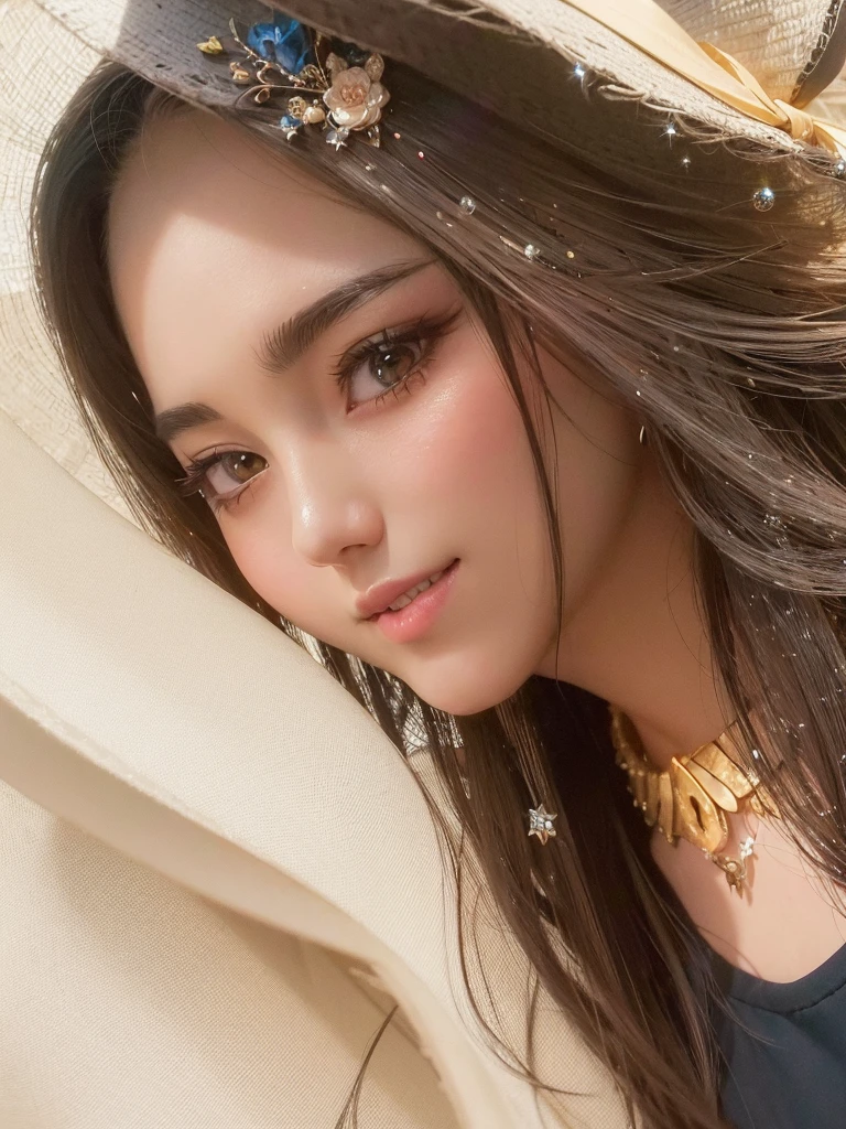 anime girl with long black hair wearing a straw hat, anime style 4 k, beautiful anime portrait, anime moe artstyle, anime art wallpaper 4k, anime art wallpaper 4 k, high quality anime artstyle, anime style portrait, guweiz, artwork in the style of guweiz, detailed digital anime art, anime art wallpaper 8 k, cute anime girl portraits