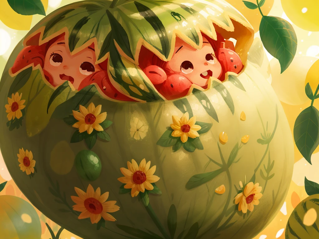 一个小女孩开心地吃watermelon : 0.8), (watermelon: 1.2) (Realist: 1.2) (Bokeh) (Better quality) (Delicate skin: 1.3) (Intricate details) (8K) (Detail eyes) (Sharp focus), (Happy)