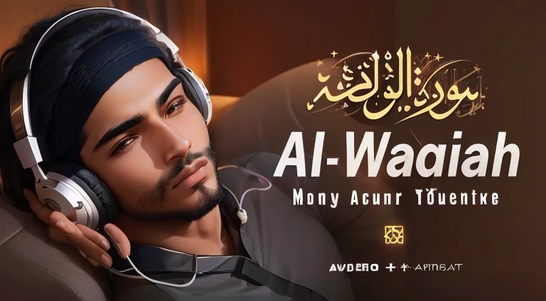 a man with headphones laying on a couch with a quote, waw, awar winning, romanized: al-kaʿbah, ☁🌪🌙👩🏾, al - qadim, awe, awingawat, trending on artistation, trending on arstation w- 1024, album art, music album art