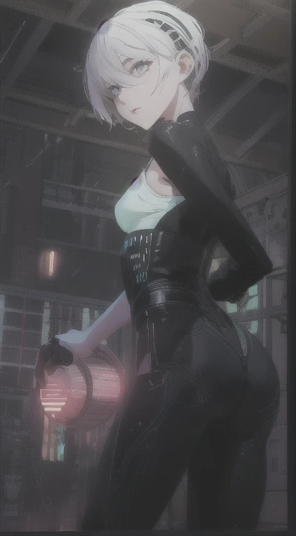 ((La mejor calidad)), ((obra maestra)), (muy detallado:1.3), ..............3D, Beautiful (cyberpunk:1.3) Mujer hacker, peinado corto,pelo corto, Volver al visor, cabello grueso, Terminal de ordenador operativo, Pantalla montada en la cabeza, computer server, Pantalla LCD, fiber optic cable, Logotipo de la empresa, HDR (High Dymanic Range), Trazado de rayos, NVIDIA RTX, Super resolution, Irreal 5, Subsoil Scatter, Textura PBR, Post-procesamiento, Anisotropic filtering, profundidad de campo, maximum sharpness and sharpness, Texturas multicapa, Albedo y Highlight Maps, Sombreado de superficies, Accurate simulation of light-material interactions, proporciones perfectas, Renderizado de octanaje, duotone lighting, ISO bajo, balance de blancos, Regla de los tercios, amplia apertura, 8K RAW, efficient sub-pixels, sub-pixel convolution, glow particles, dynamic pose